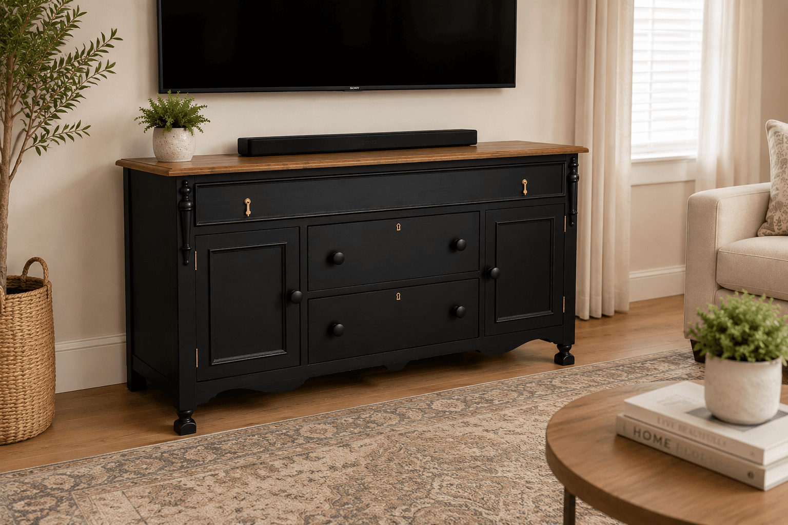 Black TV Stand/Media Console